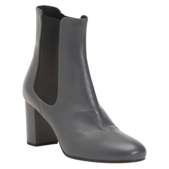 THEORY Made In Italy Leather Block Booties - Picture 1 of 3